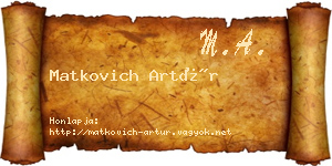 Matkovich Artúr névjegykártya